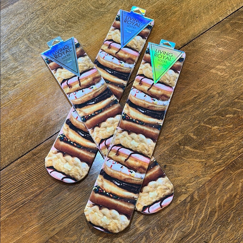 NWT Donut Socks!! Living Royal brand-3 pair
